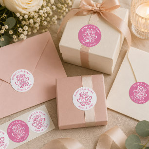 Sticker Rond Réception de mariage Love is in the Air