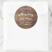 Sticker Rond Réception de mariage rustique en bois (Sac)