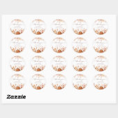 Sticker Rond Réception de mariage Terracotta automnal avec citr (Feuille)