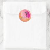 Sticker Rond Recette de boisson Coquito maison rose (Sac)