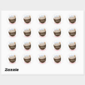 Sticker Rond Recette de Coquito Boisson Noix de Coco Coquille D (Feuille)