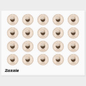Sticker Rond Recette de Coquito Boisson Noix de Coco Ingrédient (Feuille)