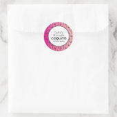 Sticker Rond Recette de Coquito rose fait maison Recette Boisso (Sac)