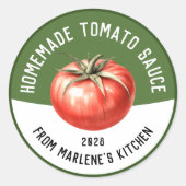 Sticker Rond Recette de sauce tomate douce maison pour la mise  (Devant)