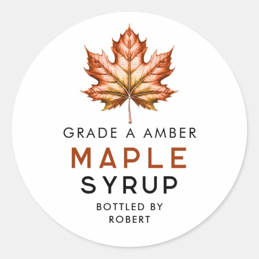 Sticker Rond Recette maison au sirop d'érable (Devant)