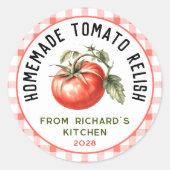 Sticker Rond Recette maison de tomate Relish (Devant)