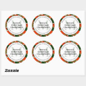 Sticker Rond Recettes famille cadeau de Noël (Feuille)
