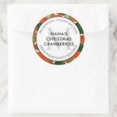 Sticker Rond Recettes famille cadeau de Noël (Sac)