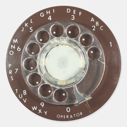 Sticker Rond Recherche de téléphone rotatif (Devant)