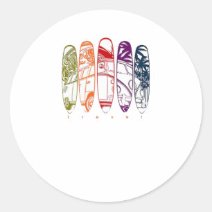 Sticker Rond Recherche de vagues