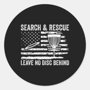 Sticker Rond Recherche et sauvetage de disque-golf Ne laissez a