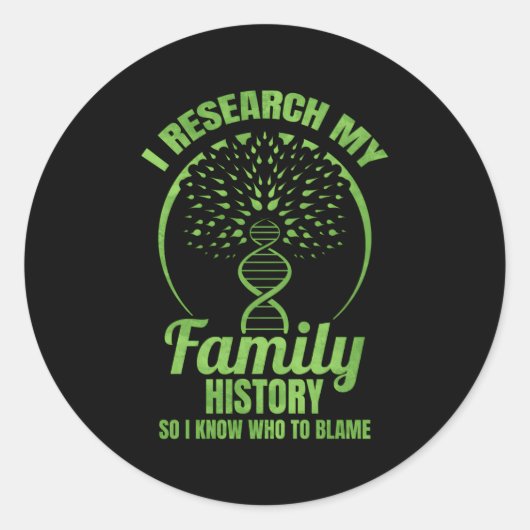 Sticker Rond Recherche généalogiste Mon histoire familiale Géné (Devant)