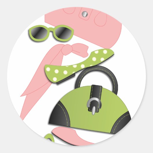 Sticker Rond Recherche mode (Devant)