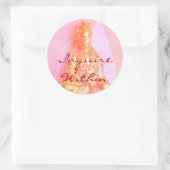 Sticker Rond Recherche rose dans l'autocollant (Sac)