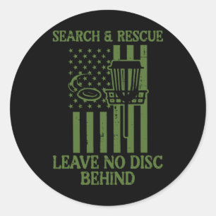 Sticker Rond Recherche Secourir Aucun Disque Derrière Drapeau F
