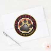 Sticker Rond Recherche+Secourir Chien 2ans de bâton rond classi (Enveloppe)
