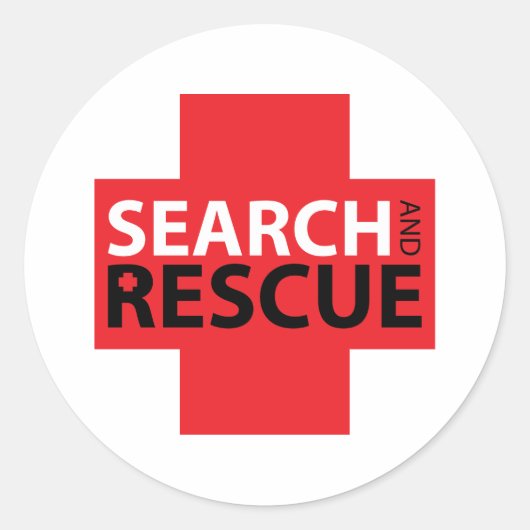 Sticker Rond Rechercher et Secourir (Devant)
