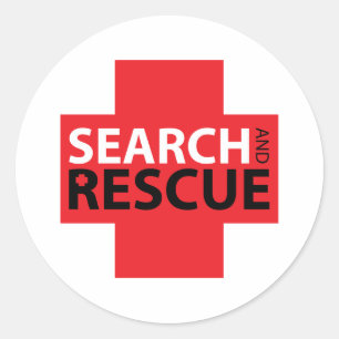 Sticker Rond Rechercher et Secourir