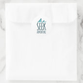 Sticker Rond Rechercher l'aventure (Sac)