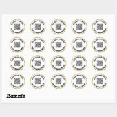 Sticker Rond Rechercher Notre Site Mariage Qr Code Bride Groom (Feuille)