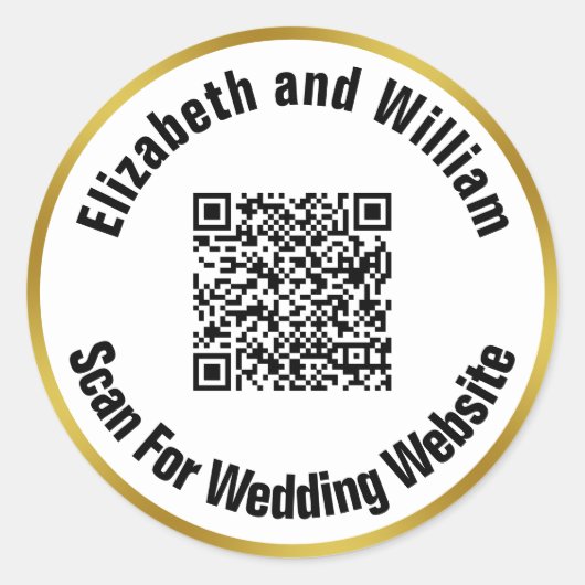 Sticker Rond Rechercher Notre Site Mariage Qr Code Bride Groom (Devant)