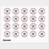 Sticker Rond Rechercher plus d'informations Code QR noir blanc (Feuille)