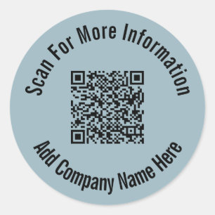 Sticker Rond Rechercher plus d'informations Code QR noir clair