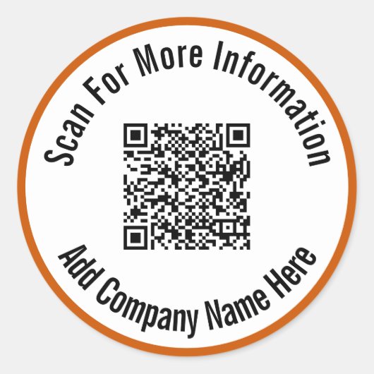Sticker Rond Rechercher Plus D'Informations QR Code Burning Ora (Devant)