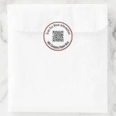 Sticker Rond Rechercher Plus D'Informations QR Code Dark Red Bo (Sac)