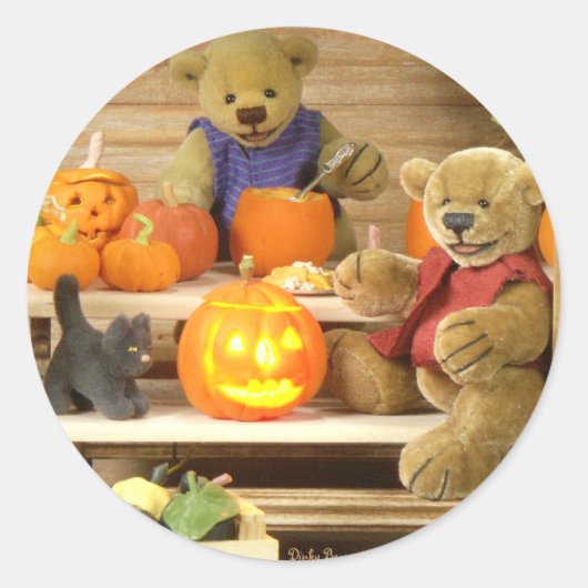 Sticker Rond Récolte d'ours Dinky (Devant)