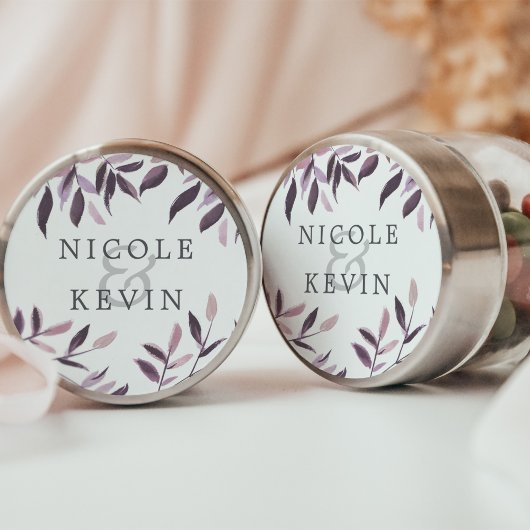 Sticker Rond Récolte | Mariage de feuillage aquarelle