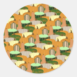 Sticker Rond Récolte Motif d'automne