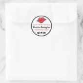 Sticker Rond Récommandez Red Kiss Lipstick & Beauty Distributor (Sac)