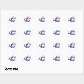 Sticker Rond Récompense de baleine (Feuille)