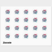 Sticker Rond Récompense de poisson d'école (Feuille)