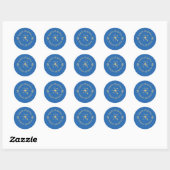 Sticker Rond Récompense d'enseignant diamant bleu scintillant m (Feuille)