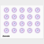 Sticker Rond Récompense d'enseignant Saturne comète bleue viole (Feuille)
