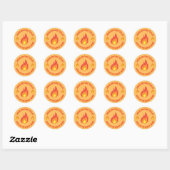 Sticker Rond Récompense d'enseignante mignonne orange feu (Feuille)