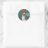 Sticker Rond Récompense pour professeur Basenji Travail formida (Sac)