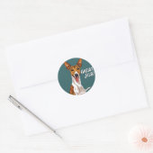 Sticker Rond Récompense pour professeur Basenji Travail formida (Enveloppe)