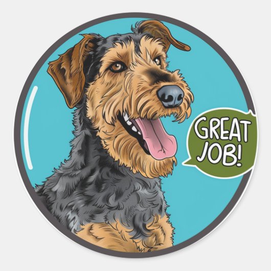 Sticker Rond Récompense pour un excellent travail d'enseignant (Devant)