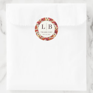 Sticker Rond Reconnaissance florale chaleureuse fantaisiste
