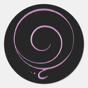 Sticker Rond Reconnaissance rose