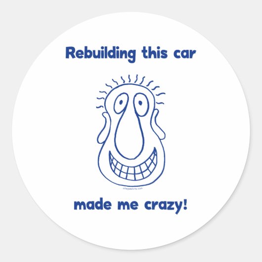 Sticker Rond Reconstruire Une Vieille Voiture (Devant)