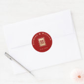 Sticker Rond Rectangle classique Double Bonheur Mariage chinois (Enveloppe)