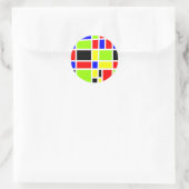 Sticker Rond Rectangles colorées (Sac)