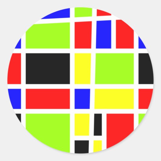 Sticker Rond Rectangles colorées (Devant)