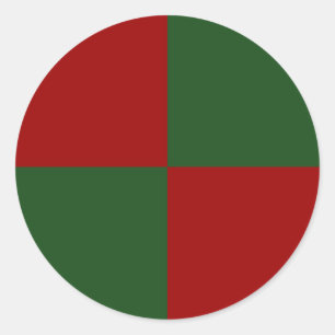 Sticker Rond Rectangles rouge et vert