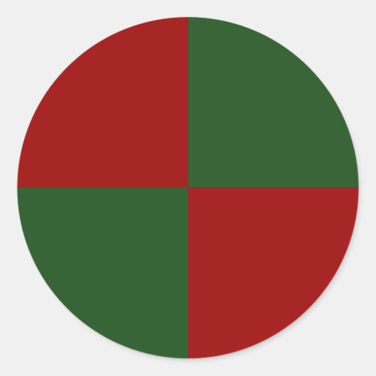 Sticker Rond Rectangles rouge et vert (Devant)