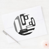 Sticker Rond Rectangles stylisées gris/noir (Enveloppe)